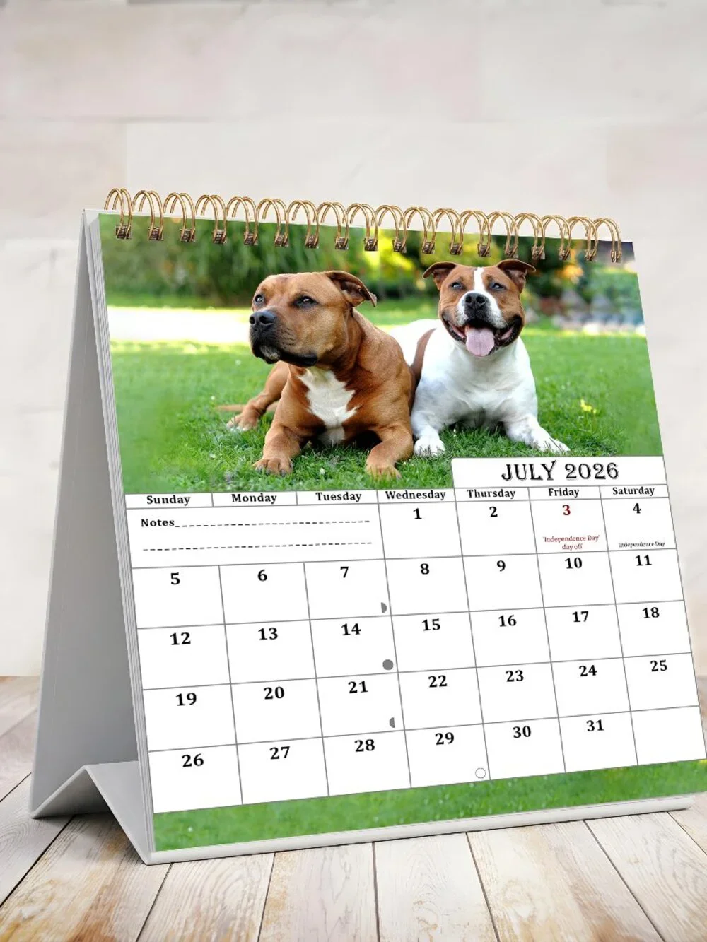 2026-2027 18 Months Standing Flip Desk Calendar Desktop Planner (Dogs)